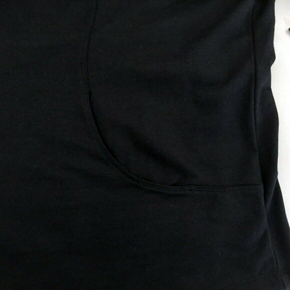D & Co Active Womens Large Blouse Black Relaxed Fit Pockets Top Pullover Stretch - Picture 7 of 10